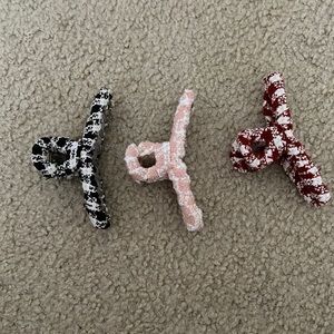 Houndstooth claw hair pin sets of 3